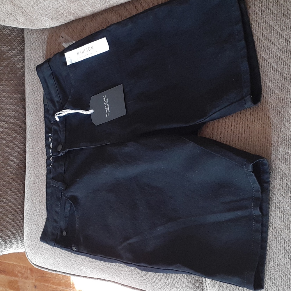 Tahari Black Bermudas with Classic Straight-Leg Cut